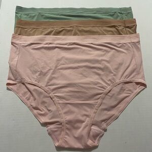 Breezies Pink, Tan, and Green Seamless Briefs